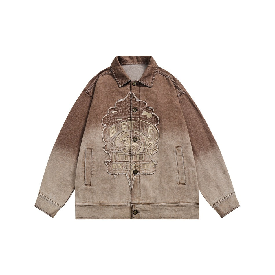 Unisex Jacket Vintage Jacket Loose Lapels Denim Jacket