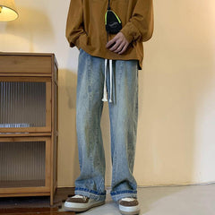 Men Jeans Vintage Second-Hand Black Color Jeans