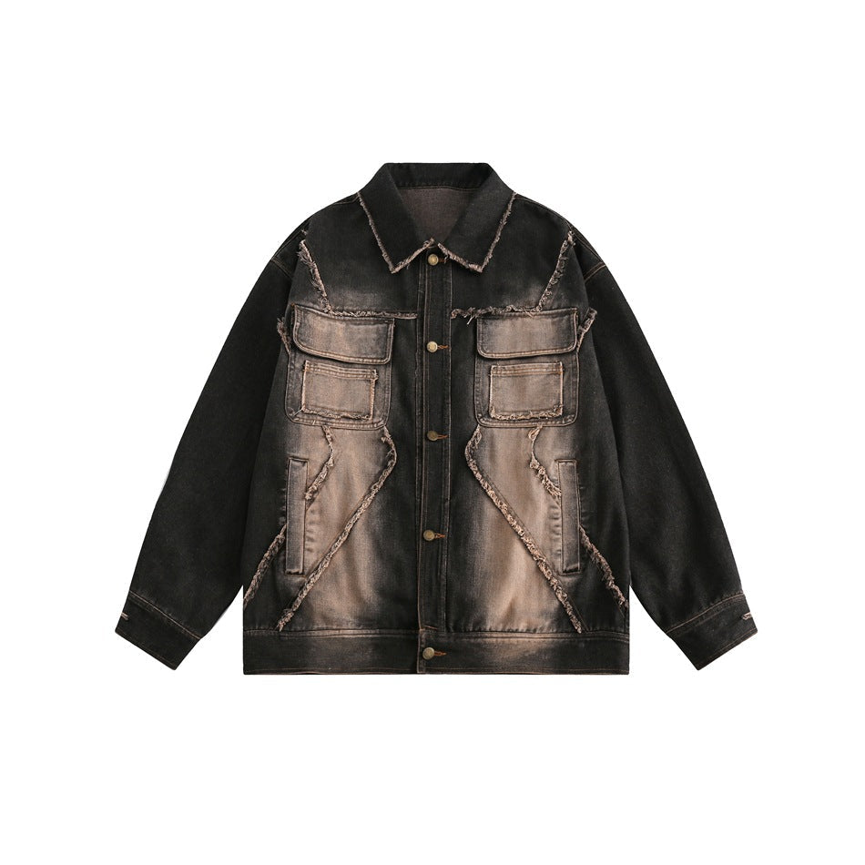 Unisex Jacket West Denim Retro Workwear Coat Jacket
