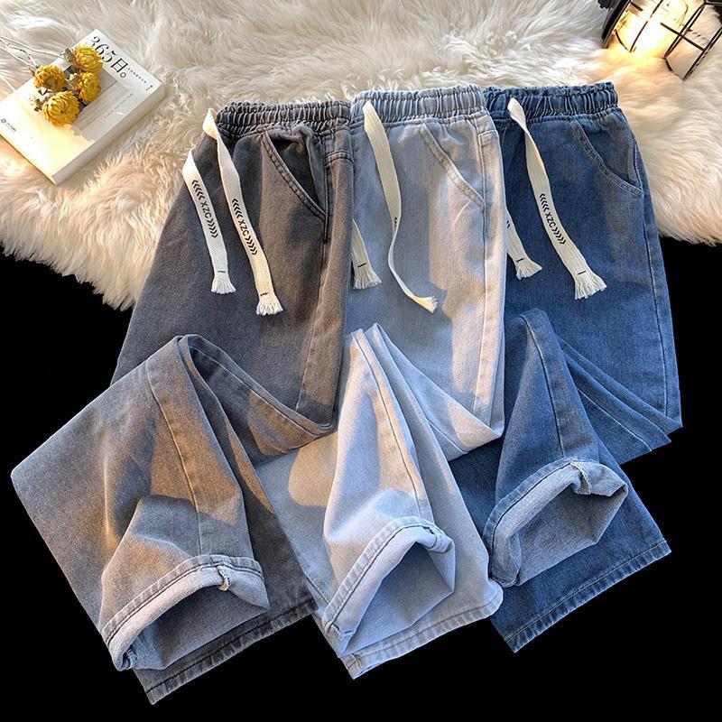 Men Jeans Straight-Leg Denim Trousers Men's Loose Casual