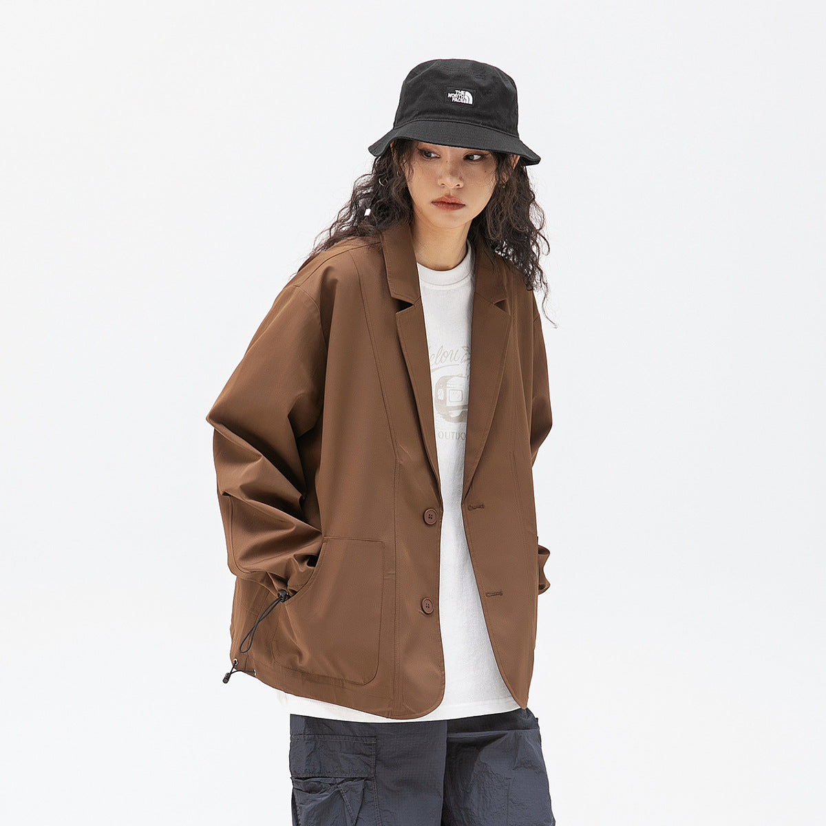 Unisex Jacket Vintage Overalls Jacket Men's and Women's Casual Suit Baggy Coat