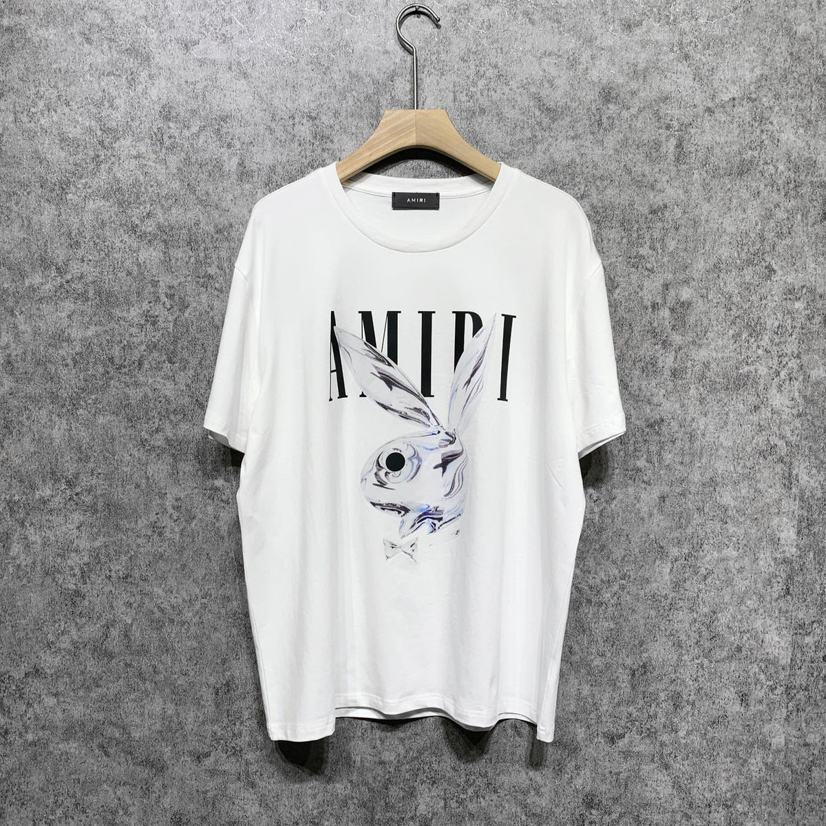 Amiri T Shirt Gray Rabbit Printed Casual Round Neck