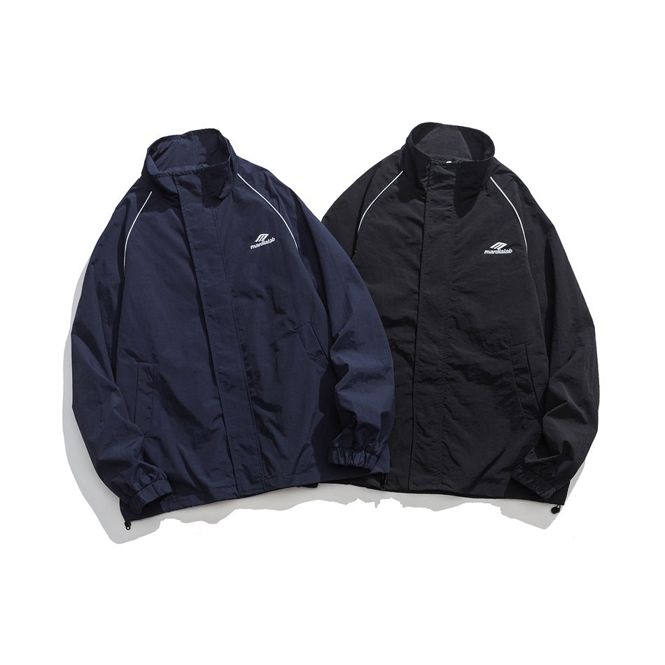 Unisex Jacket Vintage Stand Collar Sports Jacket Spring and Autumn Coat