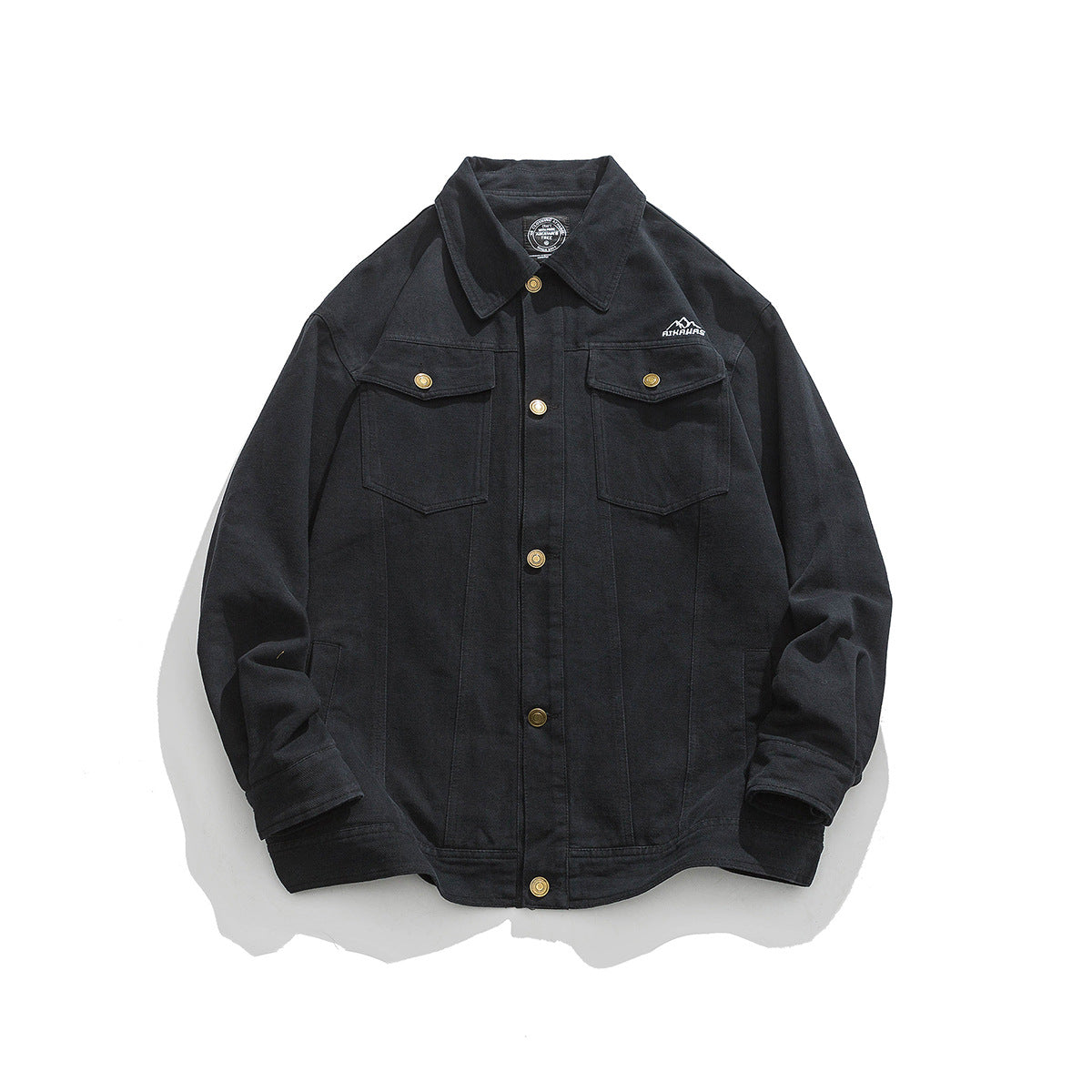 Unisex Jacket Retro Overalls Style Jacket Men's Large Loose Pockets Turn-down Collar Coat