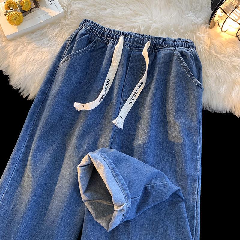 Men Jeans Straight-Leg Denim Trousers Men's Loose Casual