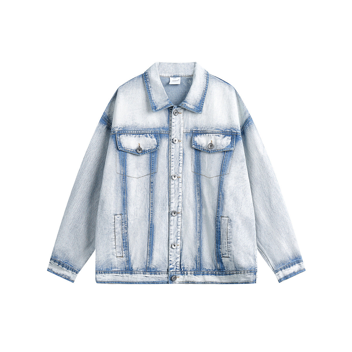 Unisex Jacket Retro Washed Denim Jacket Loose High Street Denim Jacket