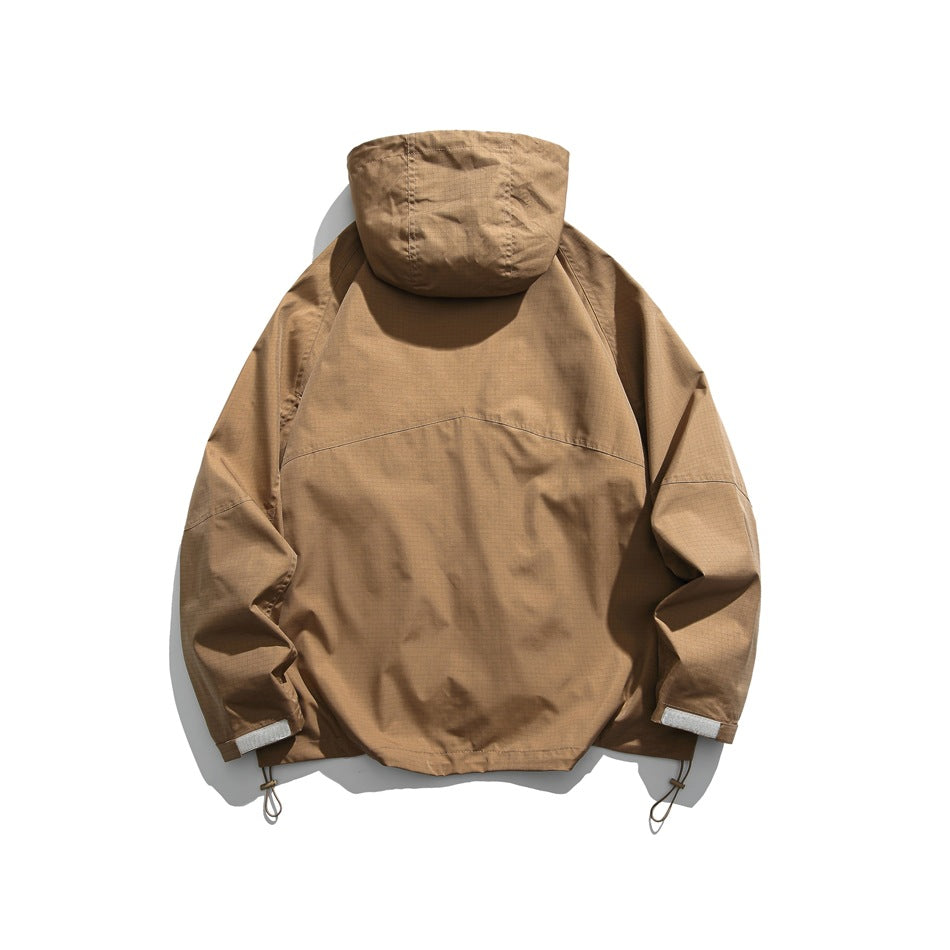 Unisex Jacket Autumn Hooded Coat for Men and Women Shell Jacket Loose Jacket