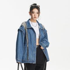 Unisex Jacket Retro Washed Denim Jacket Loose Denim Jacket