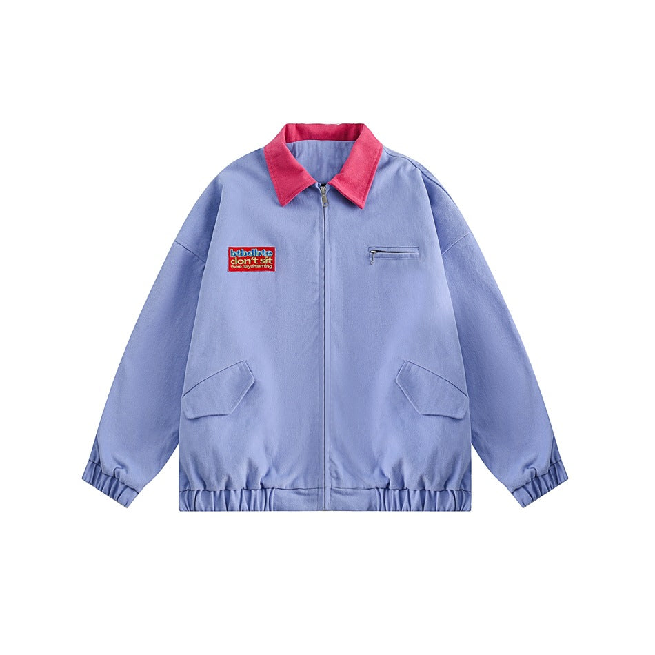 Unisex Jacket Vintage Overalls Jacket Men's and Women's Casual Loose Detroit Jacket