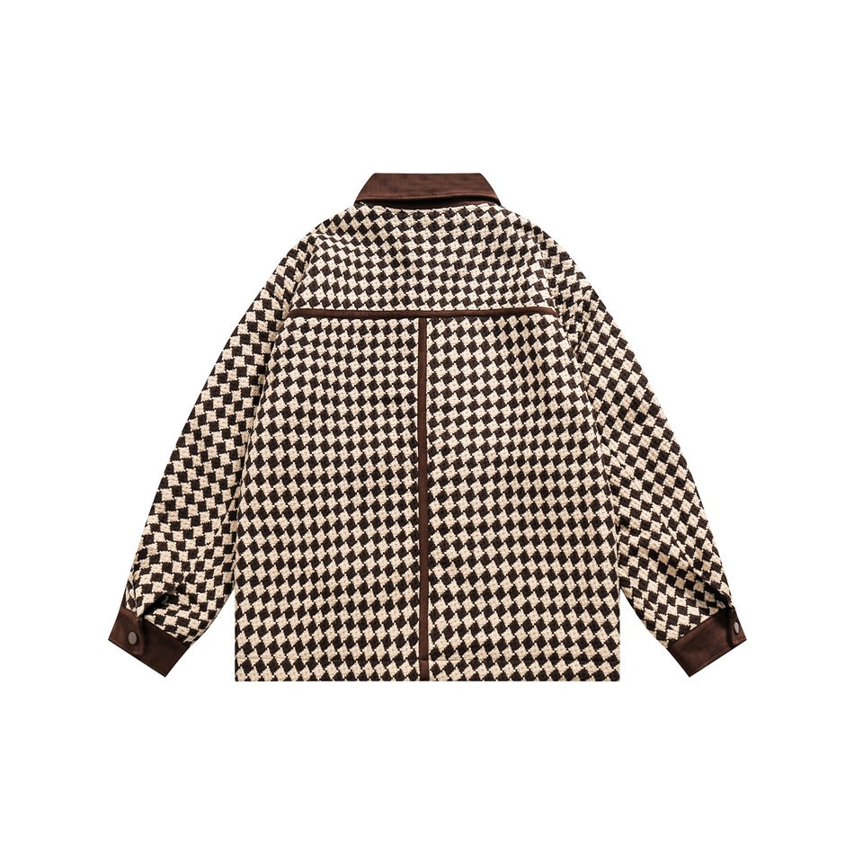 Unisex Jacket Men's and Women's Plaid Jacket Baggy Coat