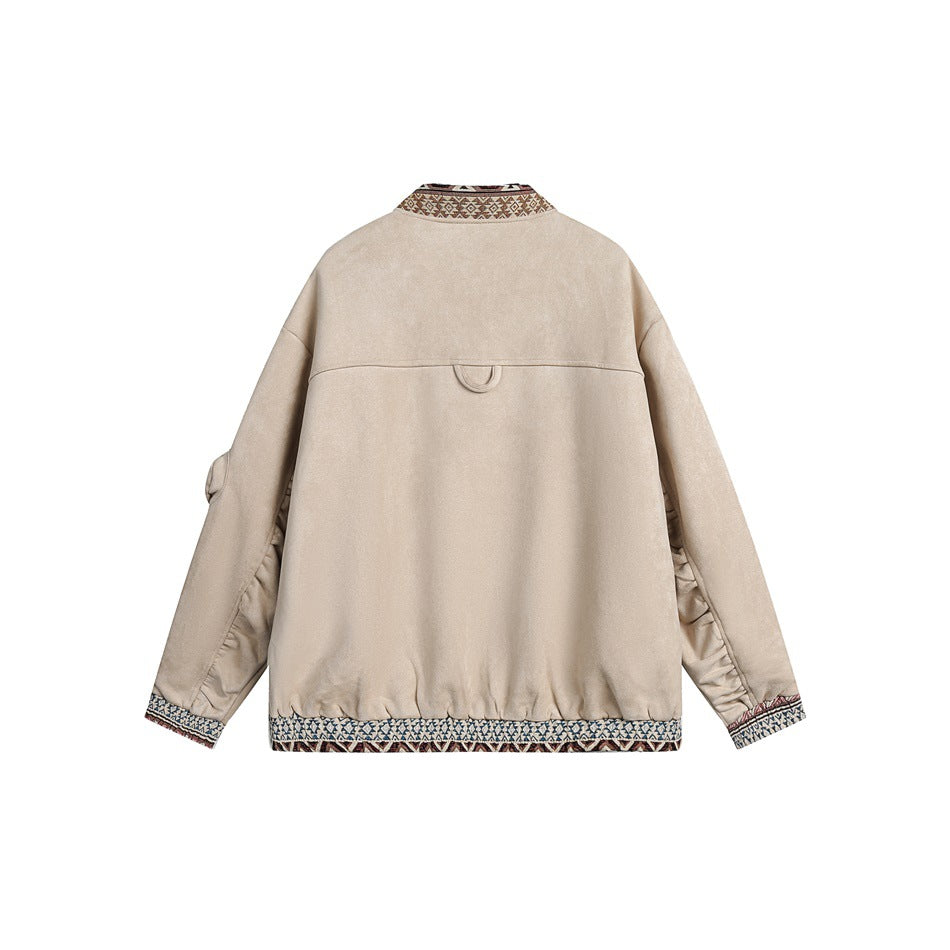 Unisex Jacket Loose Lapel Baseball Collar Jacket
