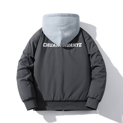 Men Vintage Jackets Jacket Loose Baseball Jacket Padded Flight Suit Hooded Jacket