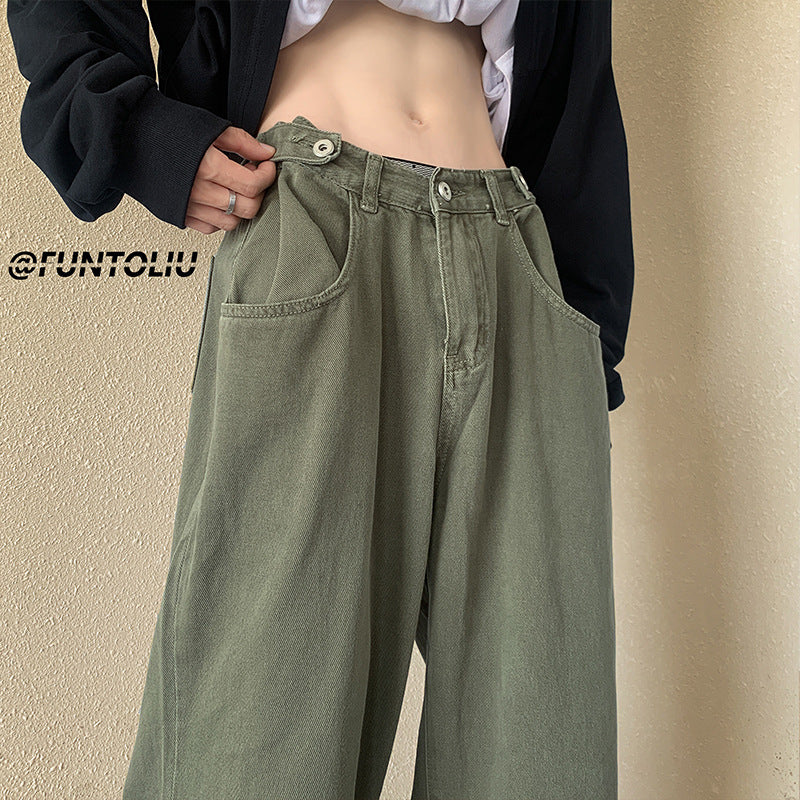 Men Jeans Vintage Jeans Men Loose Straight Cargo Pants