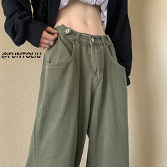 Men Jeans Vintage Jeans Men Loose Straight Cargo Pants