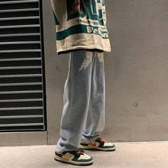 Men Jeans Spring and Autumn Loose Denim Trousers