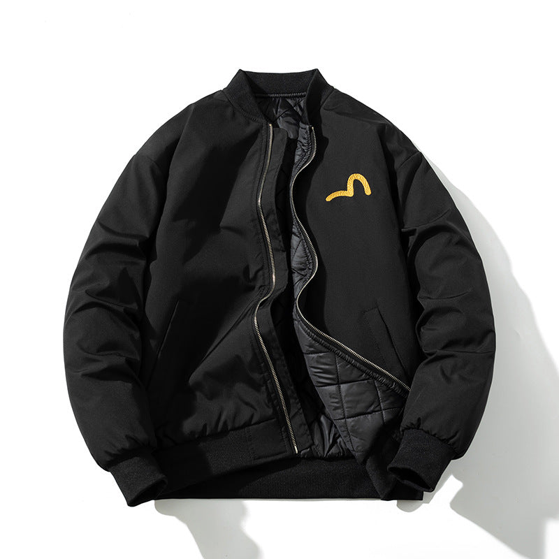 Men Vintage Jackets Trendy Baseball Jacket Flight Jacket Embroidered Cotton Jacket