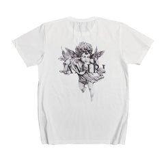 Amiri T Shirt Short Sleeve Angel Letter Print Casual