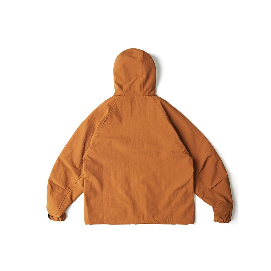 Unisex Jacket Vintage Overalls Jacket Loose Hooded Outdoor Shell Jacket Men's Jacket