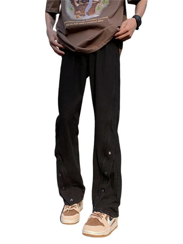 Men Jeans Breasted Jeans Men's Summer Straight-Leg Pants
