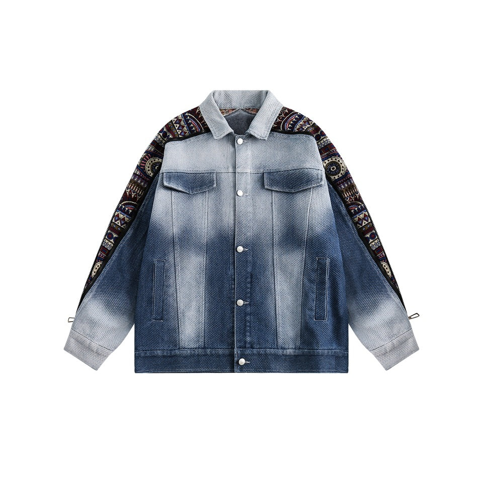 Unisex Jacket Retro Washed Jacket Men and Women Loose Lapels Autumn Coat