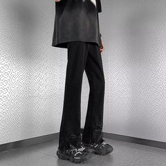 Men Jeans Raw Hem Ripped Skinny Jeans Summer Baggy Straight Trousers