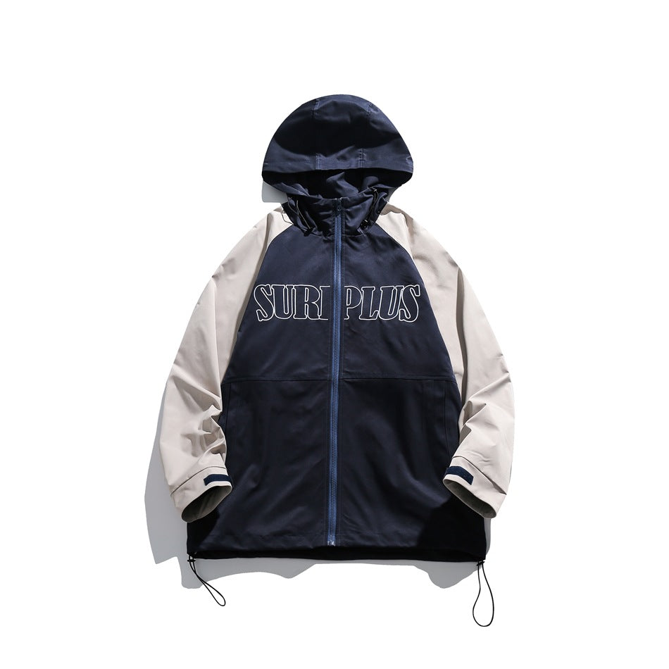 Unisex Jacket Retro Autumn Coat Loose Casual Hooded Jacket