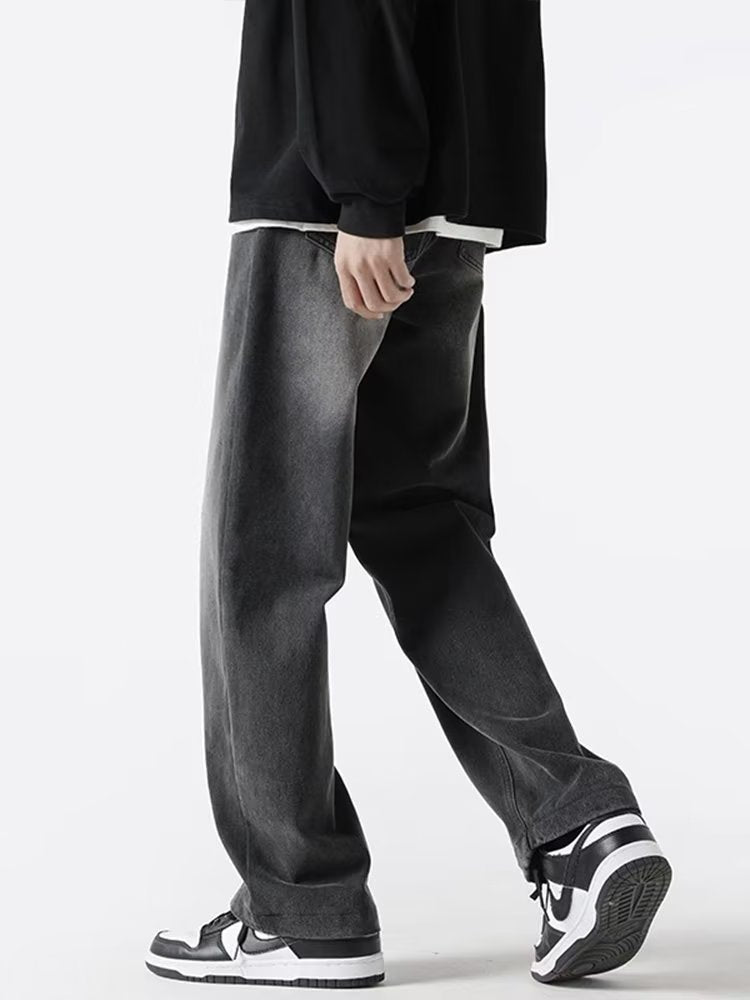 Men Jeans Retro Loose Casual Straight-Leg Pants