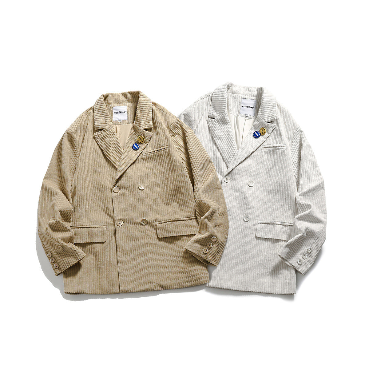 Unisex Jacket Double Breasted Corduroy Suit Casual Jacket