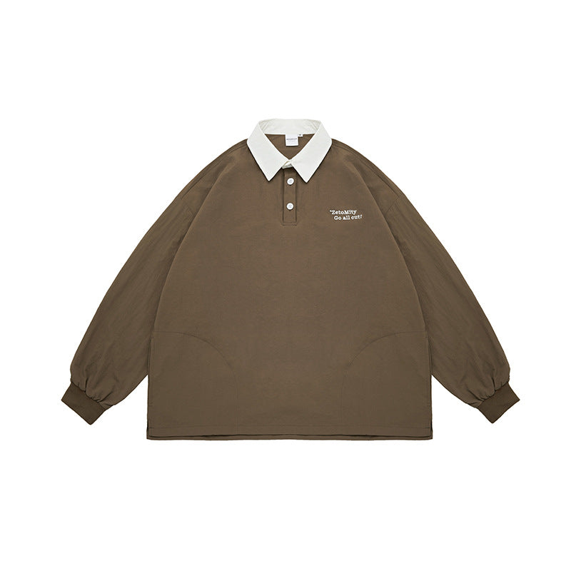 Unisex Jacket Spring Vintage Polo Collar Embroidered Lapel Jacket