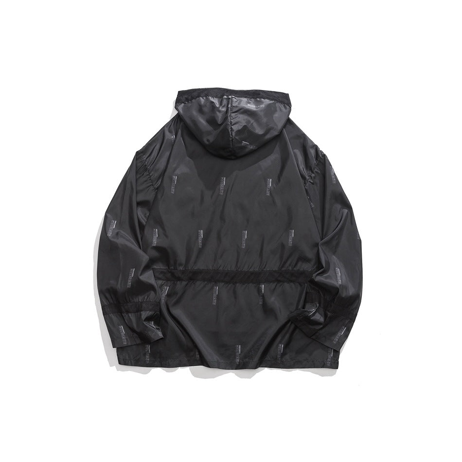 Unisex Jacket Shell Jacket Men's and Women's Loose Hooded Coat Mechanical Style Jacket