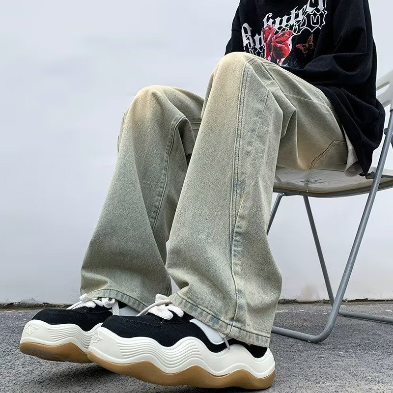 Men Jeans Spring and Autumn Large Straight-Leg Pants Pants