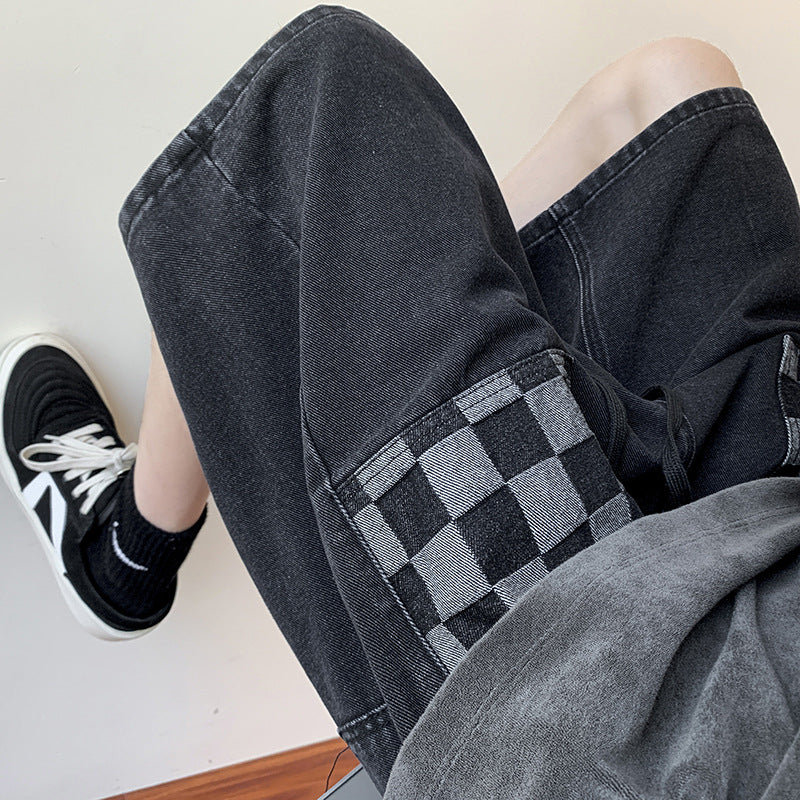 Men Jeans Denim Shorts Men's Fifth Pants Summer Loose Straight Cargo Pants