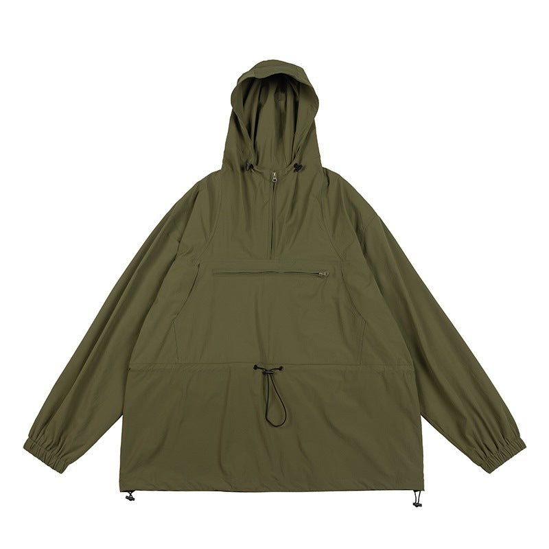 Unisex Jacket Vintage Overalls Jacket Men's Relaxed-Fit Hoodie Top