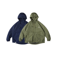 Unisex Jacket Vintage Coat Hooded Hooded Jacket Shell Jacket