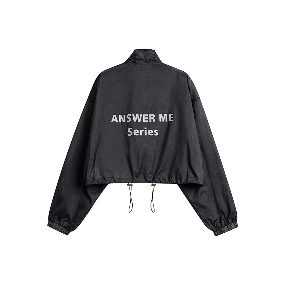 Unisex Jacket Stand Collar Jacket Sun Protection Top Women's Short Sports Jacket
