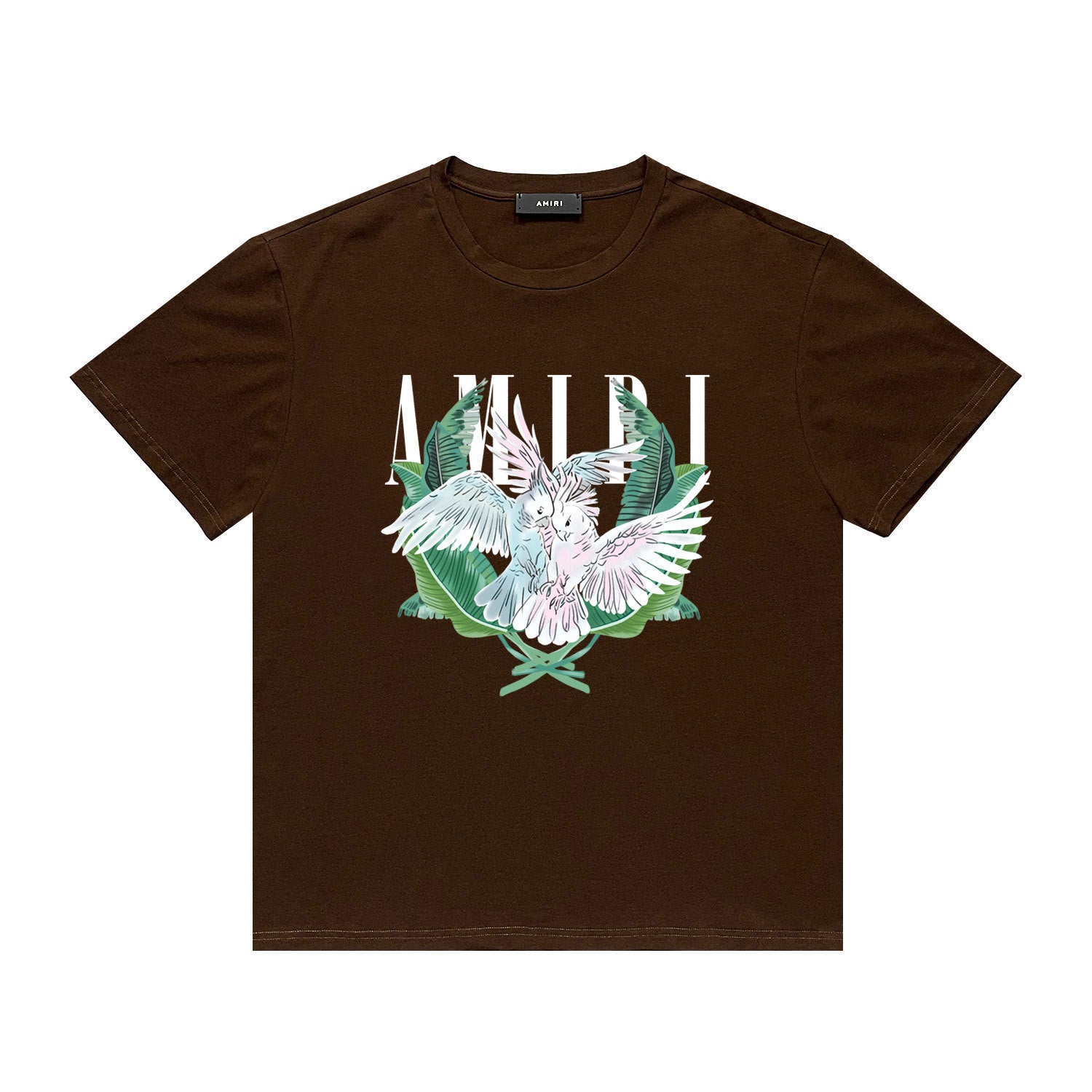 Amiri T Shirt Color Parrot Printing Casual Hip Hop Short Sleeve T-shirt