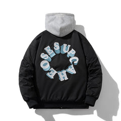 Men Vintage Jackets Stand-up Collar Embroidered Baseball Clothing Single-breasted Cotton Clothing