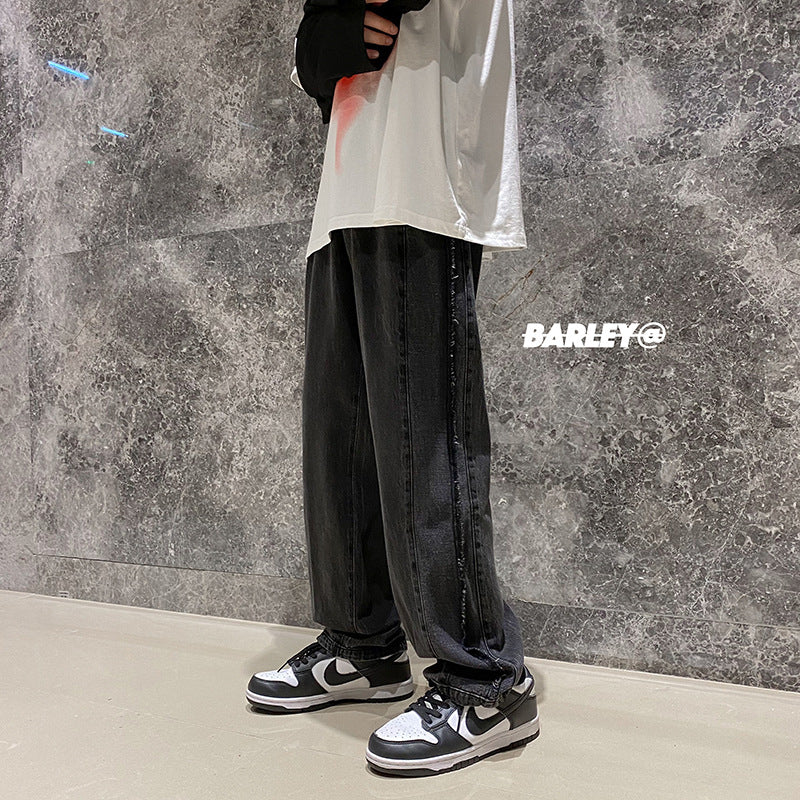 Men Jeans Retro Baggy Straight Trousers