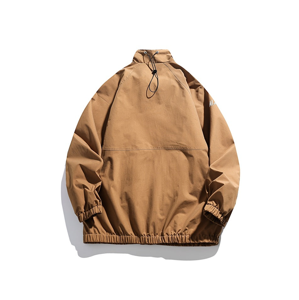 Unisex Jacket Retro Stand-up Collar Jacket