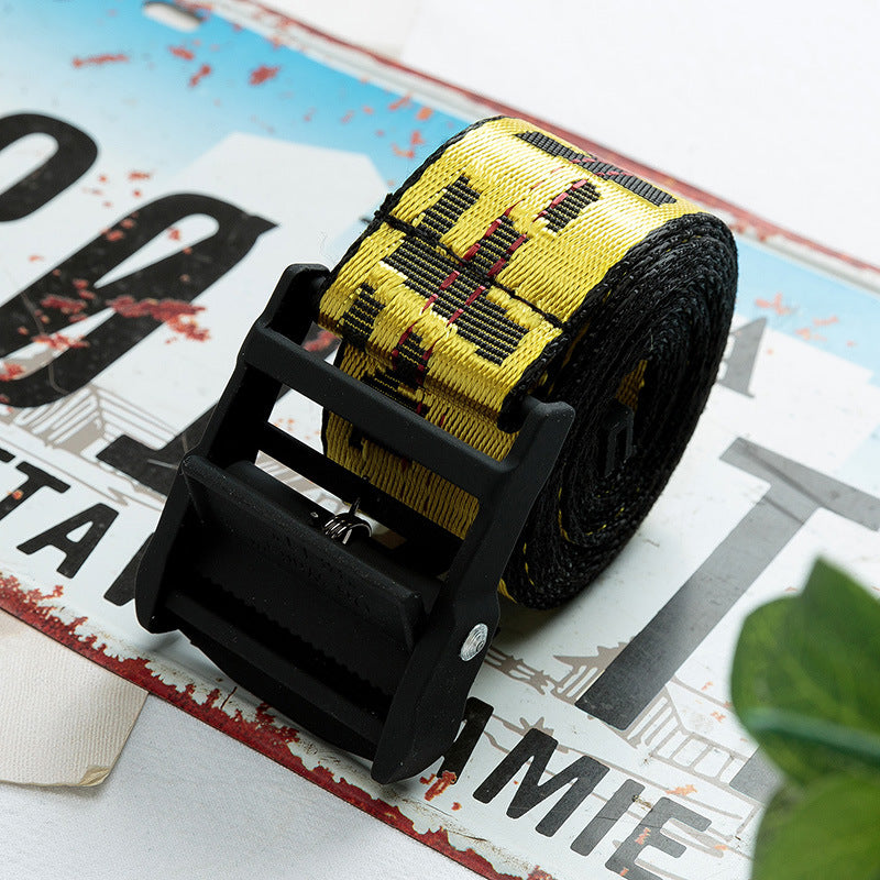 Off White Belts Canvas Belts Hip Hop Embroidery