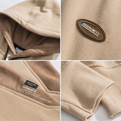 Men Pullover Hoodie Autumn and Winter Patchwork Hoodie Men's Winter Loose