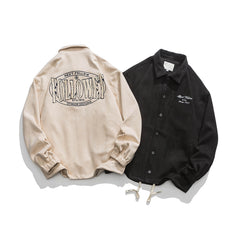 Unisex Jacket Vintage Embroidered Jacket Men's and Women's Loose Casual Suede Coach Jacket