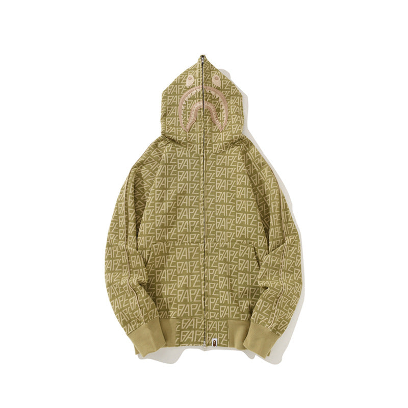 Bathing Ape Hoodie Full Print Sweater Cardigan Zip Hooded