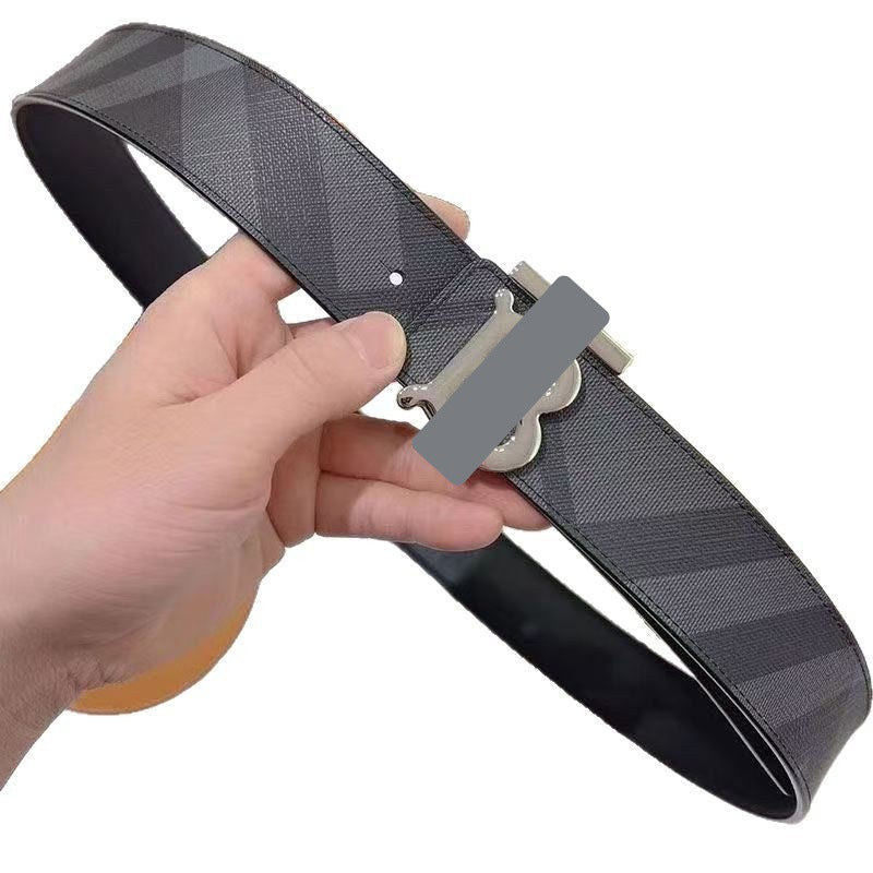 Mens Fashion Belt Premium Sense Personality Plaid