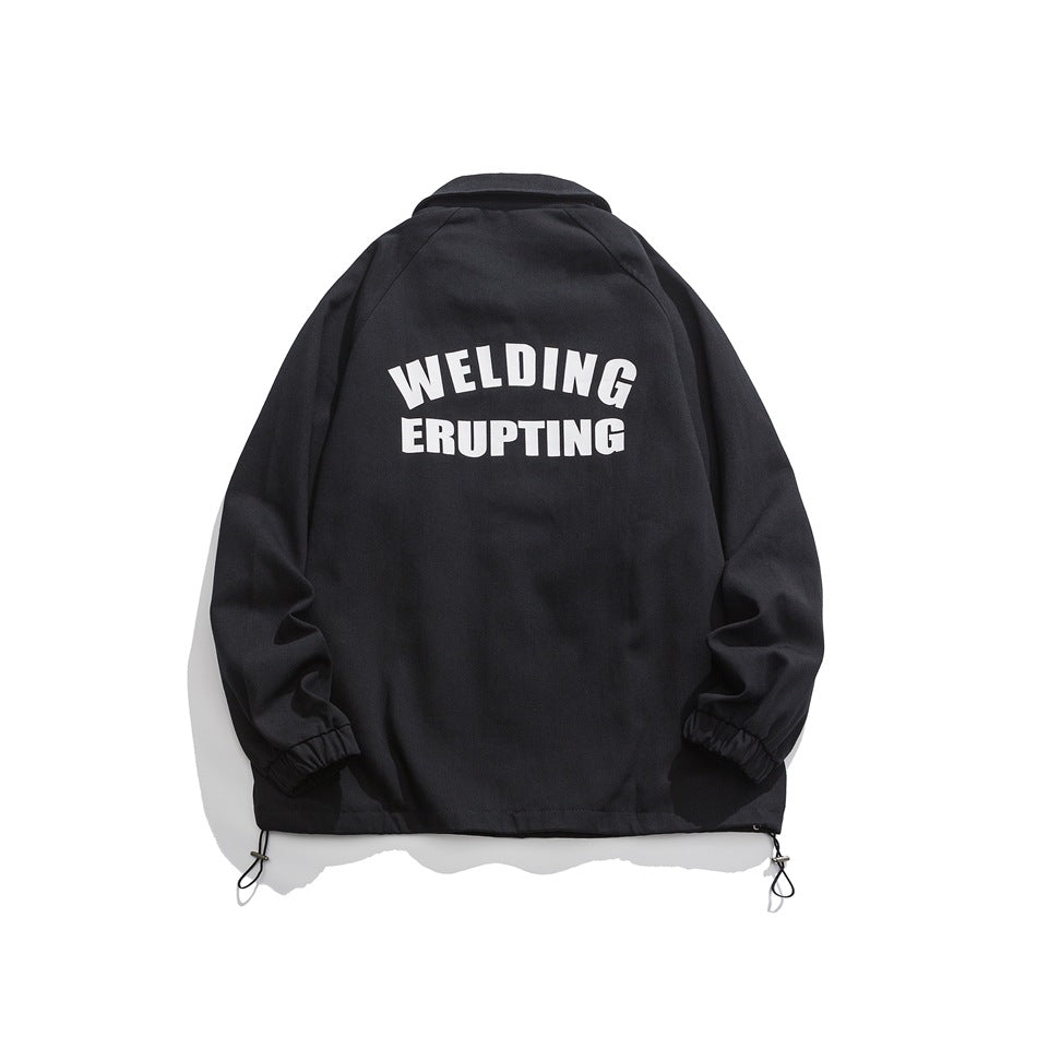 Unisex Jacket Overalls Men's and Women's Loose Lapels Coach Jacket