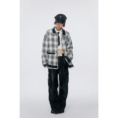 Unisex Jacket Vintage Plaid Jacket