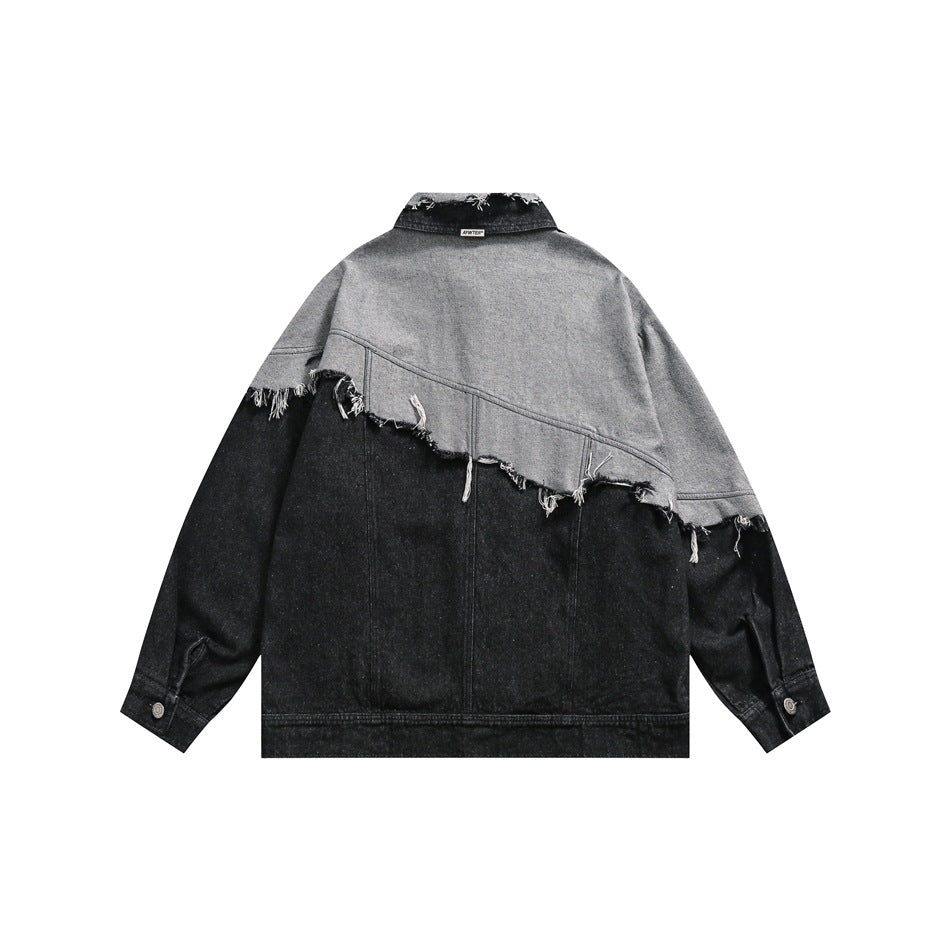 Unisex Jacket Denim Jacket Loose Lapels Denim Coat