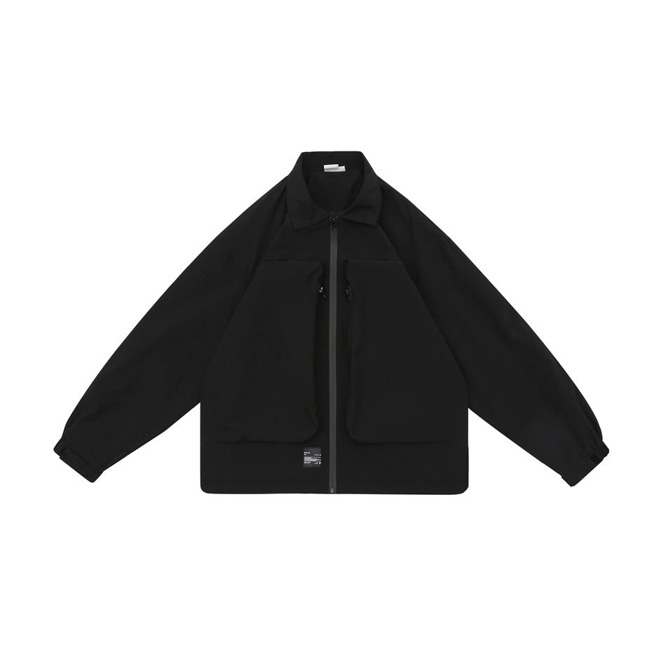 Unisex Jacket Large Pocket Loose Jacket Men and Women Spring and Autumn Coat