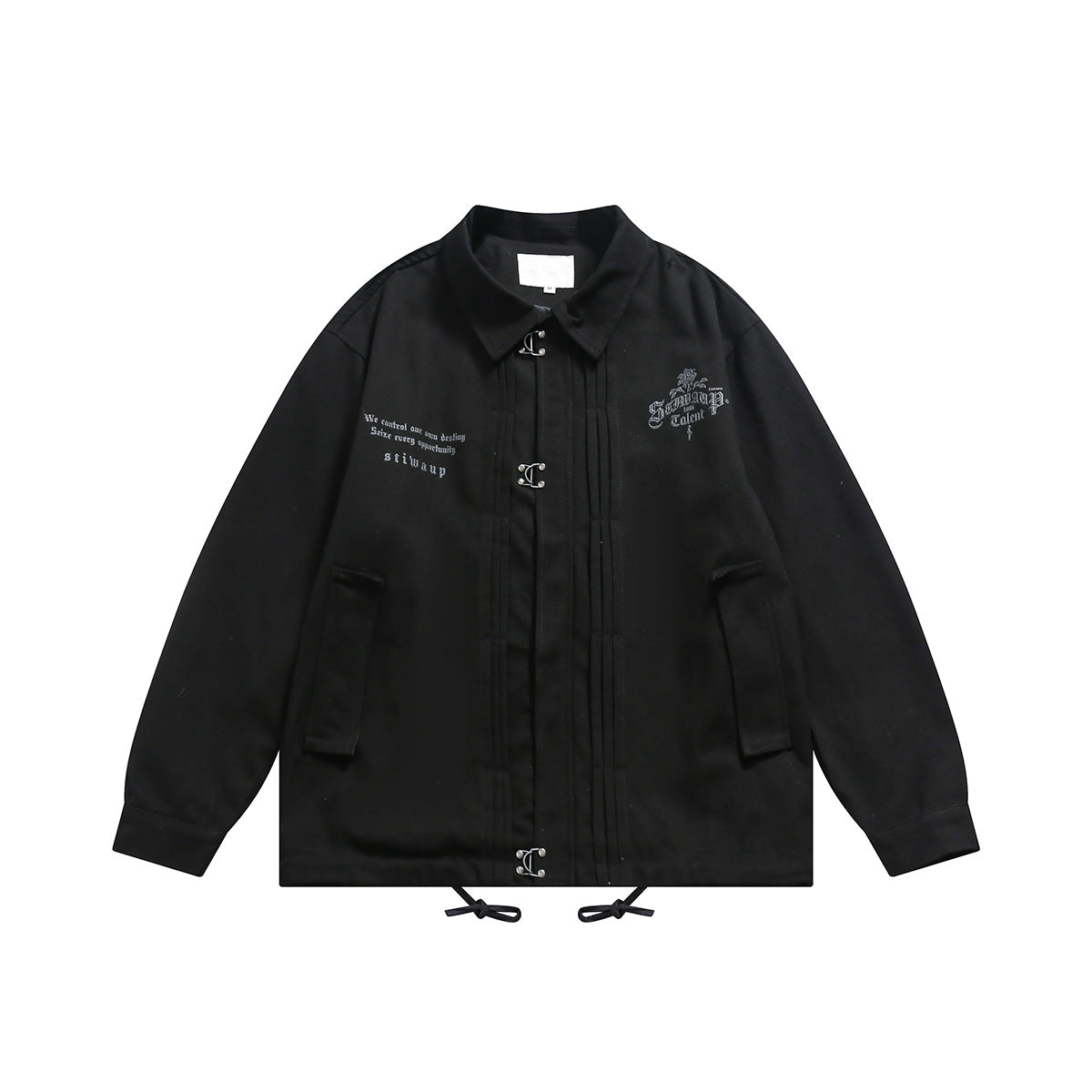 Unisex Jacket Workwear Jacket Lapel Loose Motorcycle Jacket
