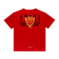 Amiri T Shirt Printed Casual Hip Hop High Street round Neck Short Sleeve T-shirt